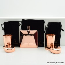 Glenfiddich Copper Hip Flask Collapsible Cups X 2
