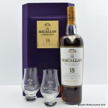 Macallan 18 1993 With 2 Glencairn Glasses