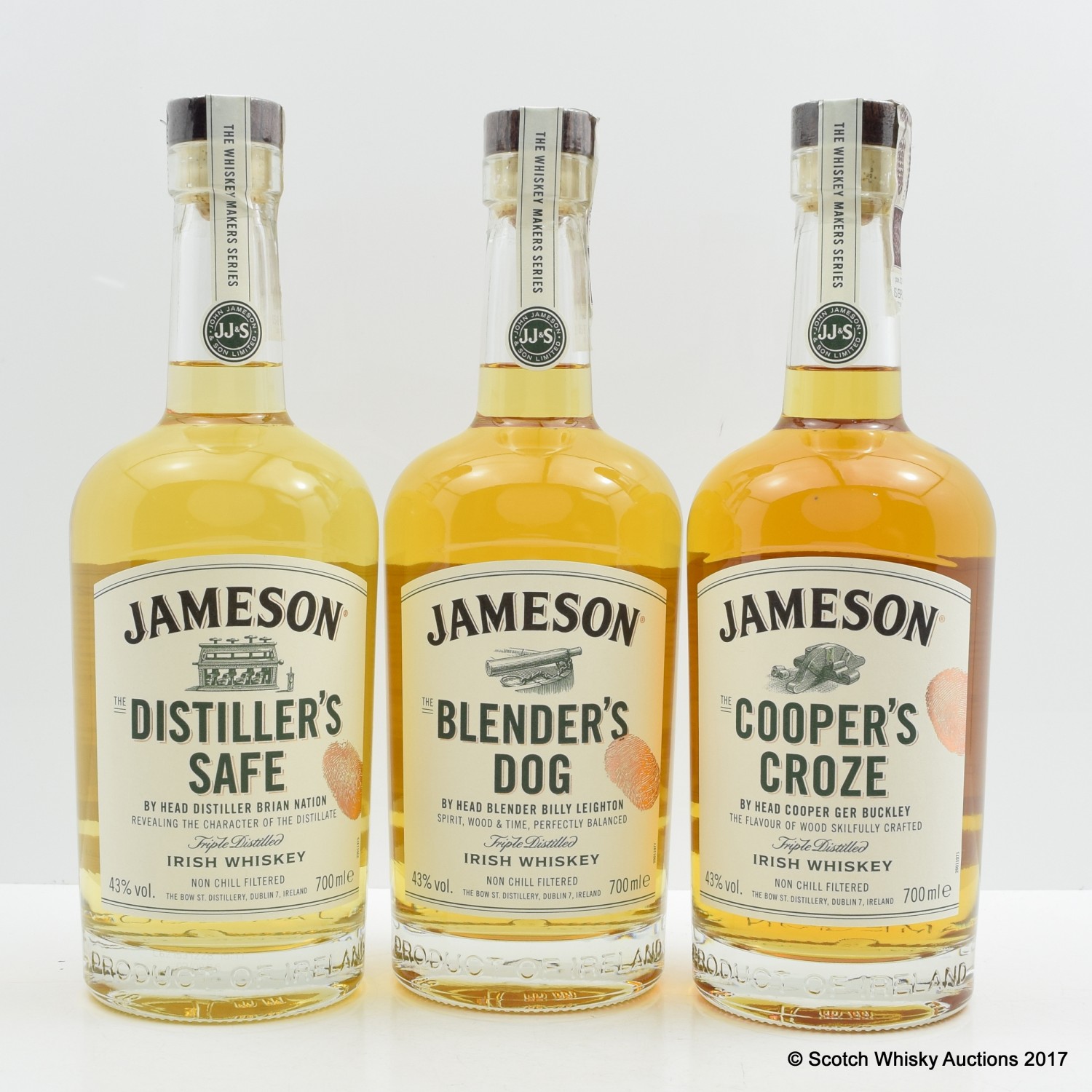 Jameson Whiskey Makers Series Distiller's Safe, Blender's Dog, Cooper