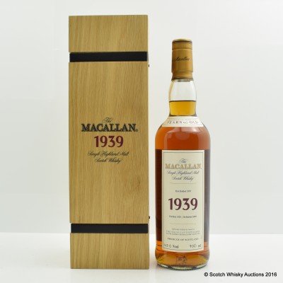 Scotch Whisky Auctions The 70th Auction Macallan Fine Rare 1939 40 Year Old