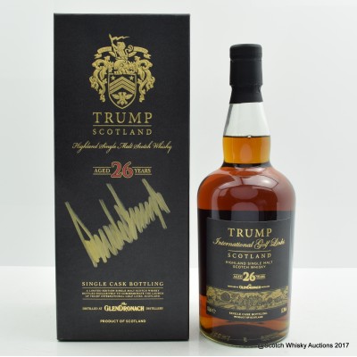 Glendronach 1985 26 Year Old Trump International Golf Links Signed By Donald J Trump