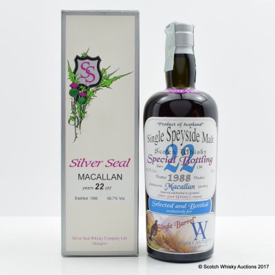 Macallan 1988 22 Year Old Silver Seal