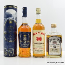 ASSORTED WELSH WHISKY X 3 INCLUDING PRINCE OF WALES 10 YEAR OLD 75CL