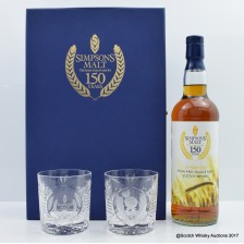 SIMPSON S 150 YEAR ANNIVERSARY 30 YEAR OLD SINGLE MALT WITH 2 GLASSES