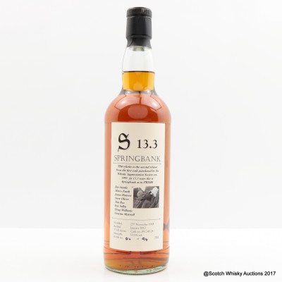 Springbank 1998 13 Year Old for Whisky Appreciation Society