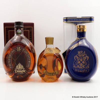 Dimple 15 Year Old 1L, Dimple 13 1/3 Fl Ozs & Dimple 12 Year Old Ceramic Decanter 75cl