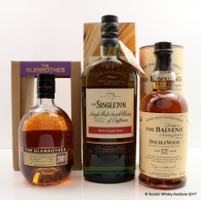 Balvenie 12 Doublewood Glenrothes 2001 Singleton Spey Cascade