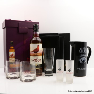 Famous Grouse Swedish Gift Set with Glasses, Wallet x 2, Black Grouse Water Jug, Glass & Shot Glasses x 2