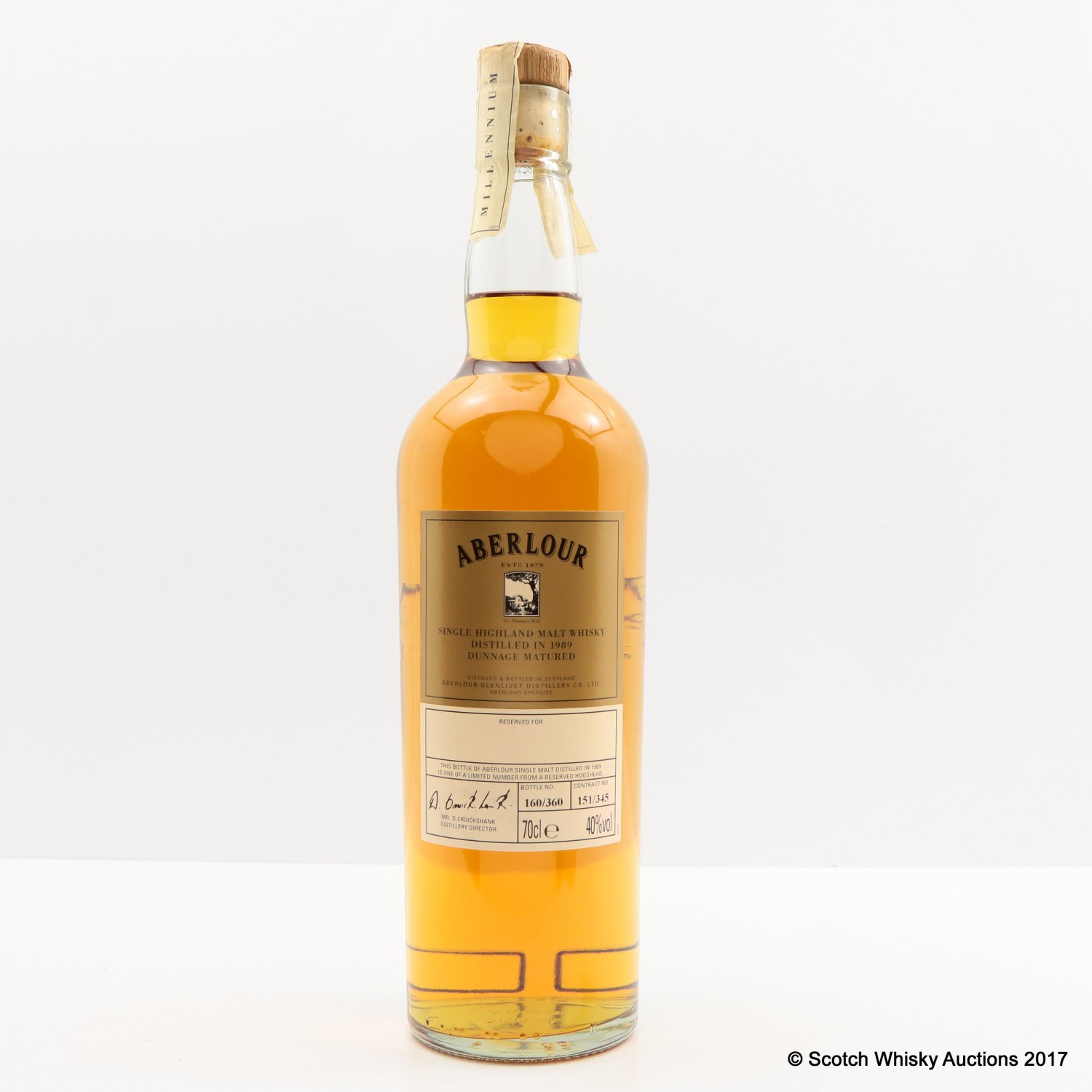 Aberlour 1989 Millennium Dunnage Matured The 73rd Auction Scotch