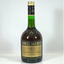 THREE BARRELS RARE OLD FRENCH BRANDY 68CL