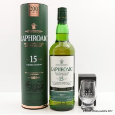 LAPHROAIG 15 YEAR OLD 200TH ANNIVERSARY WITH GLASS