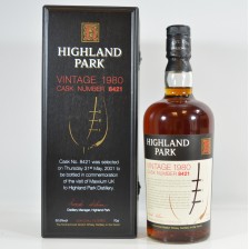 Highland Park Vintage 1980 Cask 8421 In Wooden Case Letter