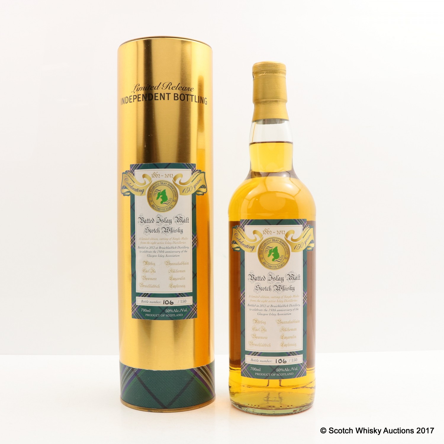 Glasgow Islay Association 150th Anniversary The 74th Auction Scotch