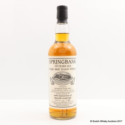 Springbank 10 Year Old For 60th Anniversary of Speyside Cooperage