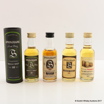 Assorted Springbank Minis 4 x 5cl including Springbank 21 Year Old Mini 5cl