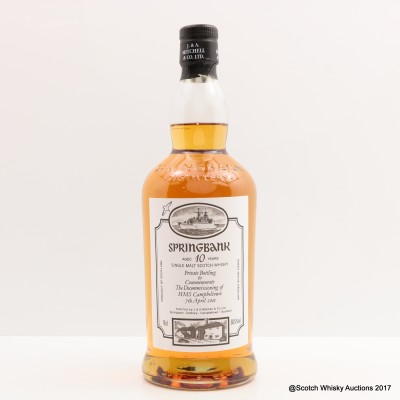 Springbank 10 Year Old Private Bottling To Commemorate The Decommissioning Of HMS Campbeltown