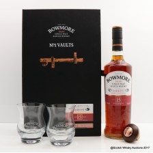 Bowmore Darkest 15 No 1 Vaults Set With Glasses Stopper