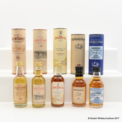 Assorted Minis 5 x 5cl Including Glenturret 10 Year Old 5cl