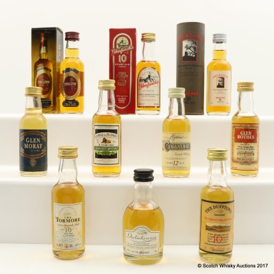 Assorted Minis 10 x 5cl Including Glenfarclas 10 Year Old Mini 5cl