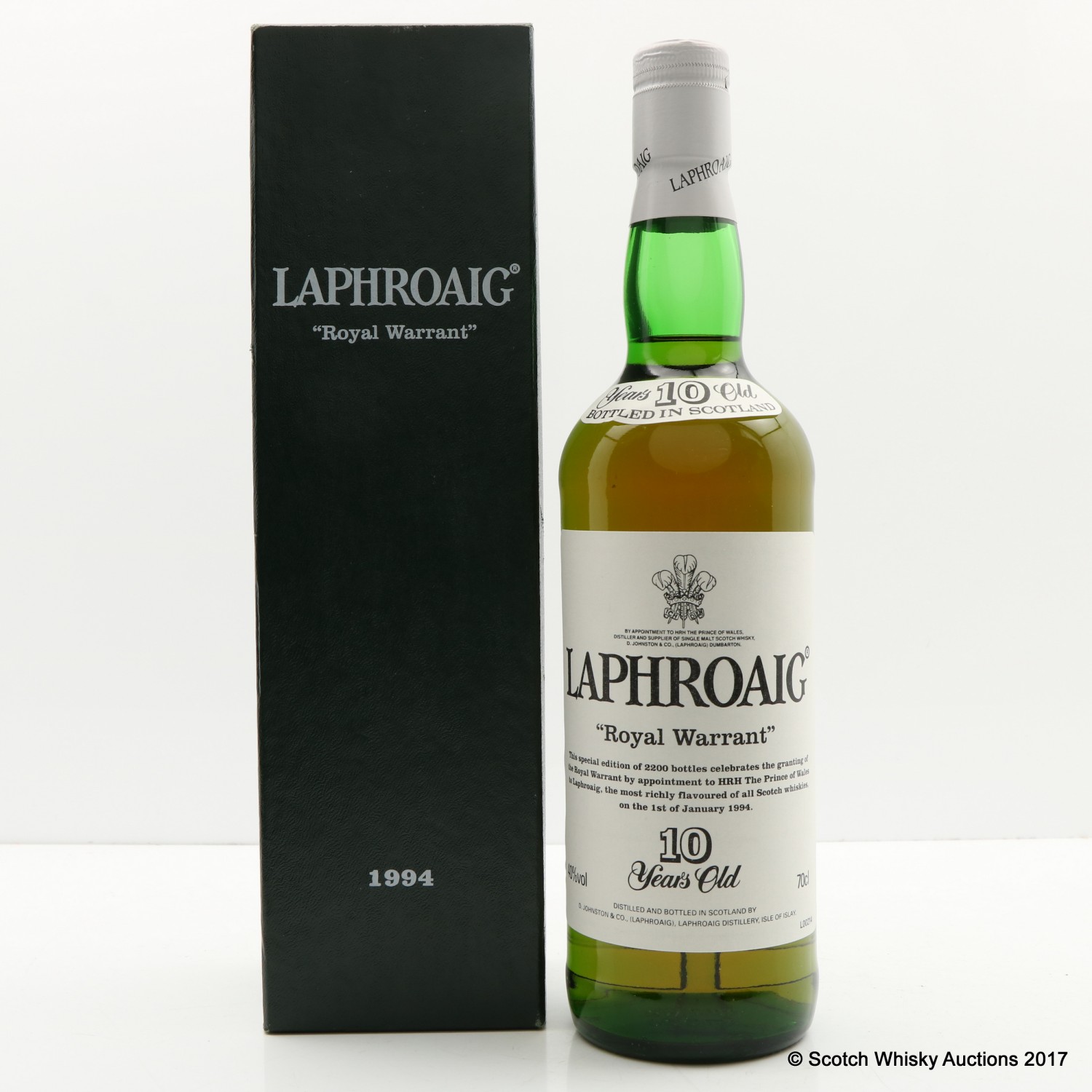 Laphroaig 10 Year Old Royal Warrant 1994 Release The 79th Auction Scotch Whisky Auctions