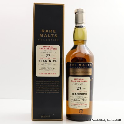 Rare Malts Teaninich 1972 27 Year Old