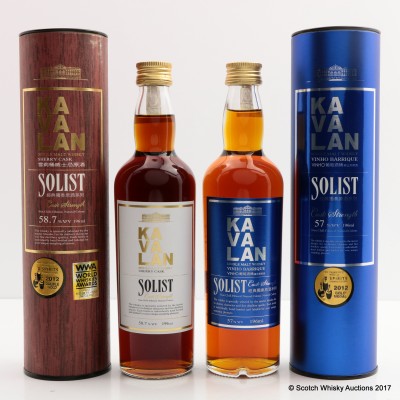 Kavalan Solist Sherry Cask 19.6cl & Kavalan Solist Vinho Barrique 19.6cl