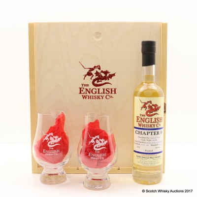 English Whisky Co 2010 Chapter 9 20cl & 2 x Glasses Gift Set