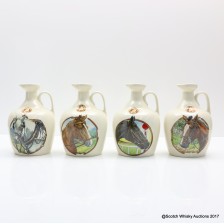 RUTHERFORD S CERAMIC HORSE DECANTERS 4 X 70CL