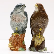 BENEAGLES ROYAL DOULTON CERAMIC BIRDS OF PREY 2 X 20CL