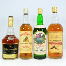 CAPERCAILLIE 26 2 3 FL OZS  FAMOUS GROUSE 75CL  ROYAL PHEASANT 5 YEAR OLD 75CL   BENEAGLES 1 13L