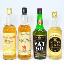 PIG S NOSE  AUGUSTUS BARNETT SPECIAL RESERVE  VAT 69   KING S ROYAL