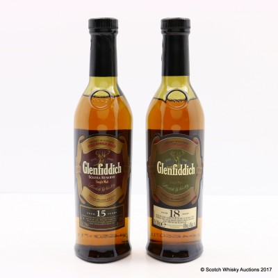 Glenfiddich 15 Year Old Solera Reserve & 18 Year Old Ancient Reserve 2 x 20cl