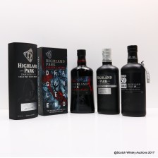 HIGHLAND PARK 10 YEAR OLD REBUS  DRAGON LEGEND   DARK ORIGINS 3 X 70CL