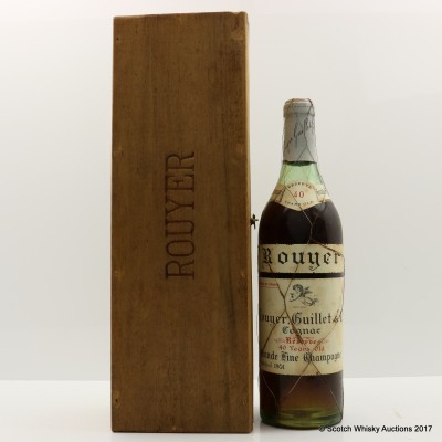 Rouyer, Guillet & Co 40 Year Old Grande Fine Champagne Cognac With 2 Glasses