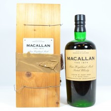 MACALLAN 1874 REPLICA IN WOODEN BOX  WIRE FIXTURES HAVE SNAPPED 