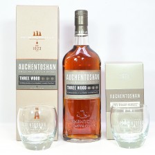 AUCHENTOSHAN THREE WOOD WITH 2 GLASSES