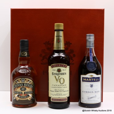 Chivas 12 Year Old, Seagram's VO & Martell 3 x 75cl Gift Set