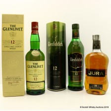 Jura 10 Glenfiddich 12 Glenlivet 12