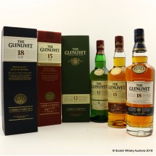 GLENLIVET 12 YEAR OLD  GLENLIVET 15 YEAR OLD   GLENLIVET 18 YEAR OLD 3 X 70CL