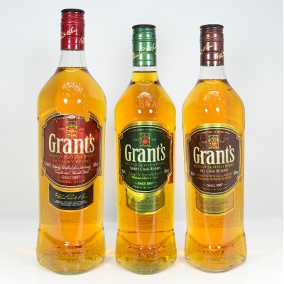 Grants Set Including The Family Reserve 1L, Sherry Cask Reserve and Ale Cask Reserve