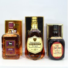 LOGAN 12 YEAR OLD DELUXE  PRESIDENT 12 YEAR OLD DE LUXE   GRAND OLD PARR 12 YEAR OLD 3 X 75CL