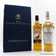 EDRINGTON CELEBRATING SUCCESS FAMOUS GROUSE MACALLAN 10 YEAR OLD FINE OAK 2 X 70CL