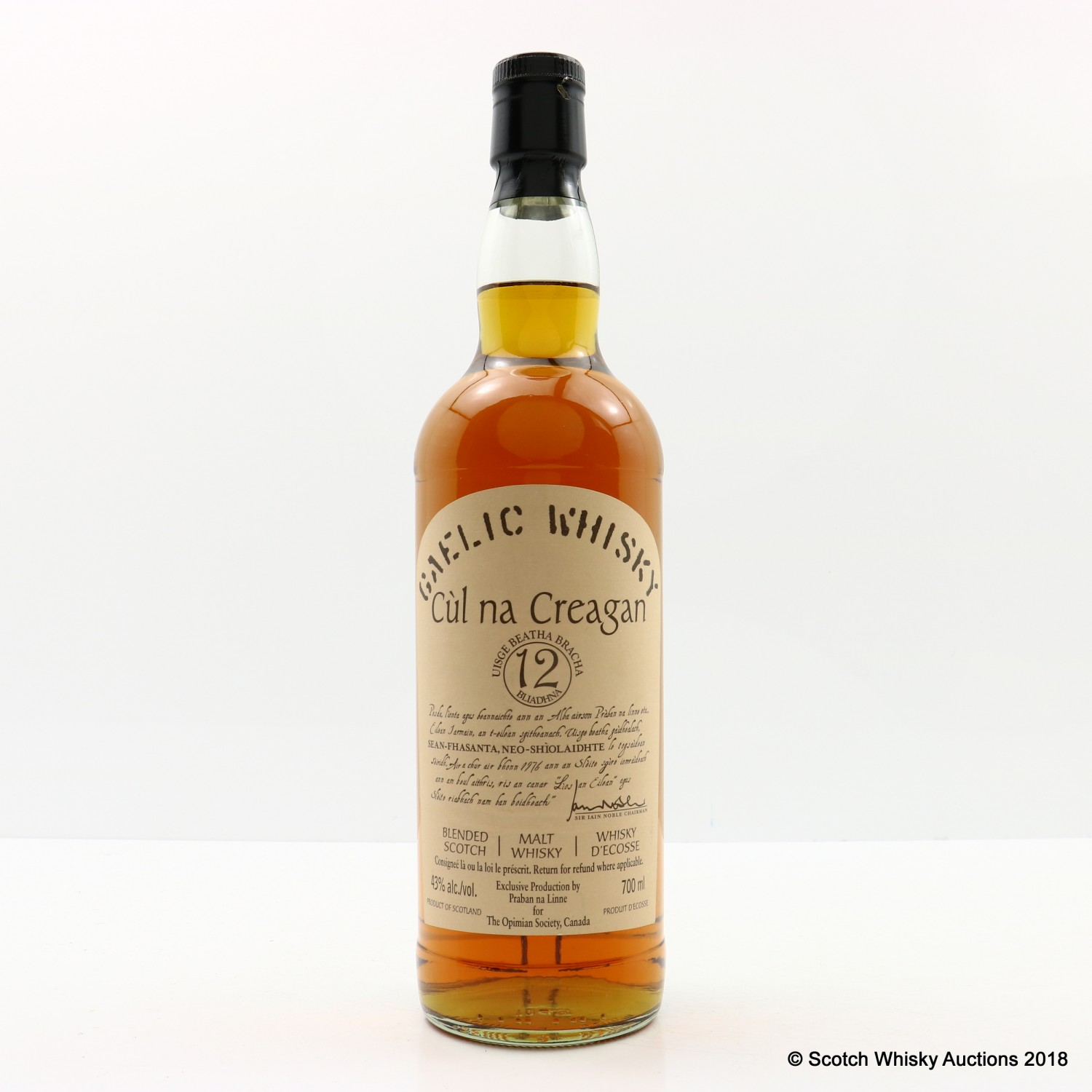 Cul Na Creagan 12 Year Old Gaelic Whisky The 84th Auction Scotch