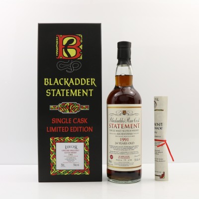 Auchentoshan 1991 24 Year Old Blackadder Raw Cask Statement