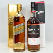 TOMATIN 18 YEAR OLD   JOHNNIE WALKER GOLD LABEL 18 YEAR OLD