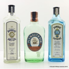 Assorted Gins X 3 Including Bombay Sapphire