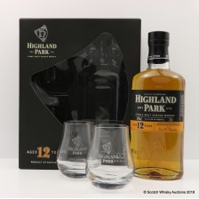 HIGHLAND PARK 12 YEAR OLD   2 X GLASSES SET
