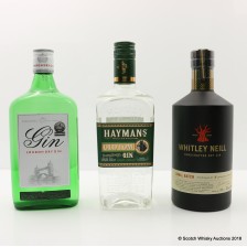 ALDI OLIVER CROMWELL LONDON DRY GIN  HAYMAN S OLD TOM GIN   WHITLEY NEIL HANDCRAFTED SMALL BATCH GIN