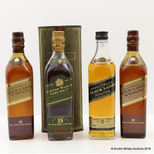 Johnnie Walker 18 Gold Label Centenary Blend 2 X 20cl 15 Green Label 20cl 12 Black Label 20cl