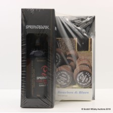 SPRINGBANK 12 YEAR OLD CASK STRENGTH BLUES EDITION SELECTED BY HANS OFFRINGA WITH BOURBON BLUES BOOK BY HANS OFFRINGA